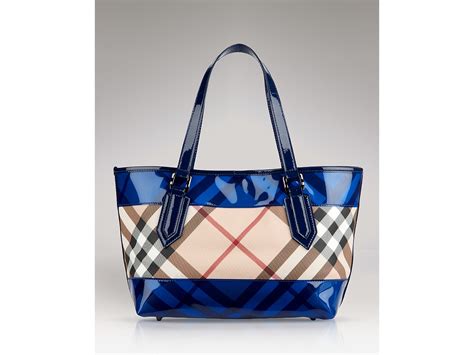 blue burberry tote|burberry shopping tote.